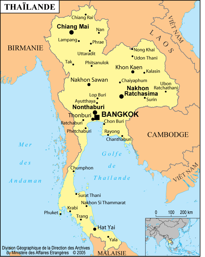 Carte Thaïlande